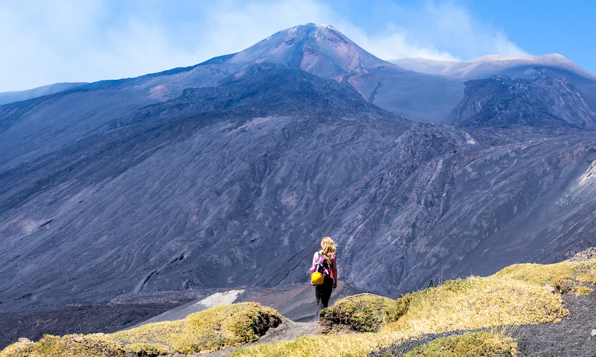 Climbing Mont Etna in Italy.